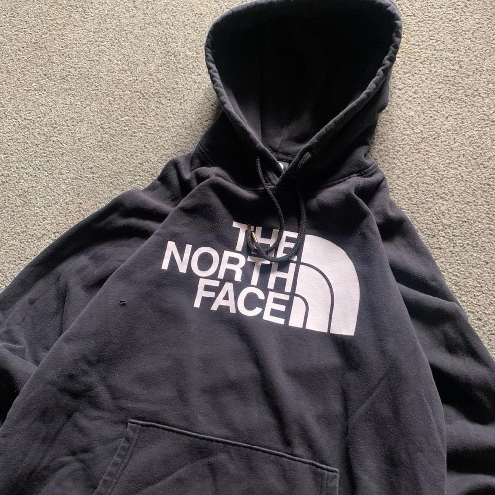 The North Face Women's Black Fleece Pullover Hoodie L Long Sleeve Logo